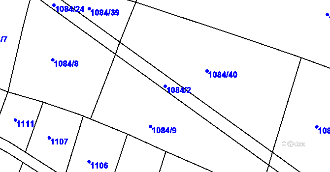 Parcela st. 1084/2 v KÚ Mezno, Katastrální mapa
