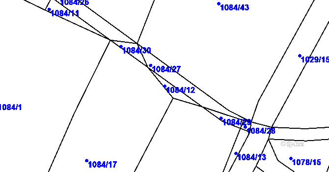 Parcela st. 1084/12 v KÚ Mezno, Katastrální mapa