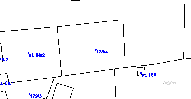 Parcela st. 175/4 v KÚ Mezouň, Katastrální mapa