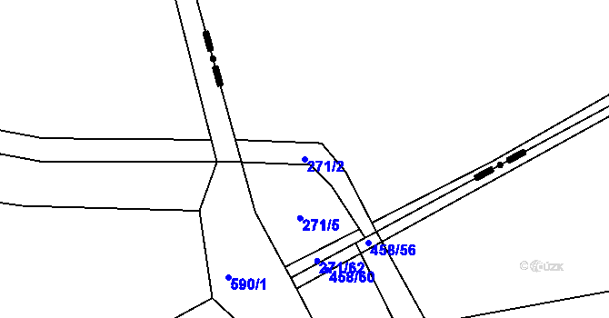 Parcela st. 271/2 v KÚ Mezouň, Katastrální mapa