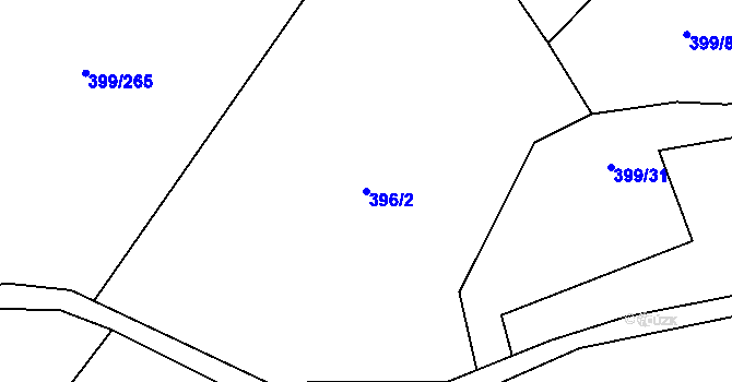 Parcela st. 396/2 v KÚ Mezouň, Katastrální mapa