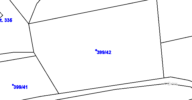 Parcela st. 399/42 v KÚ Mezouň, Katastrální mapa