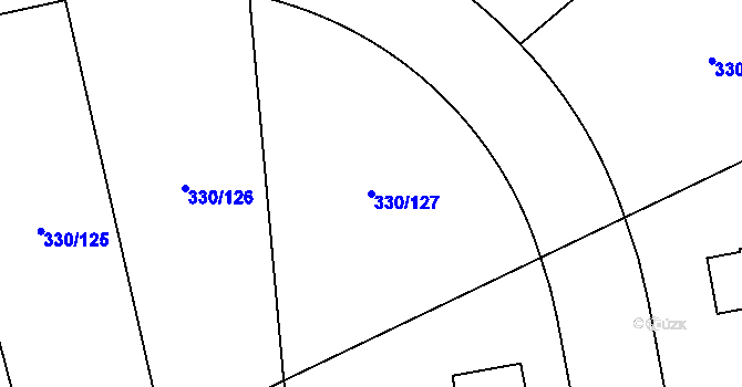 Parcela st. 330/127 v KÚ Mezouň, Katastrální mapa