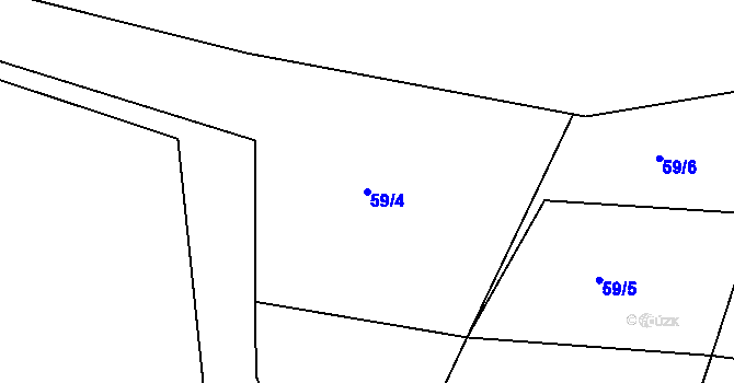 Parcela st. 59/4 v KÚ Jetonice, Katastrální mapa