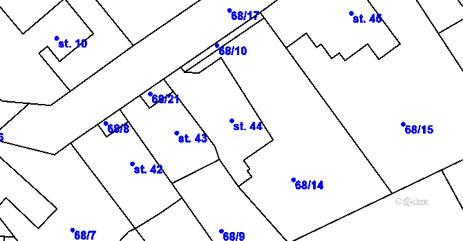 Parcela st. 44 v KÚ Míčov, Katastrální mapa