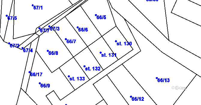 Parcela st. 131 v KÚ Míčov, Katastrální mapa
