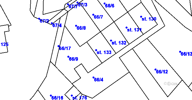 Parcela st. 133 v KÚ Míčov, Katastrální mapa