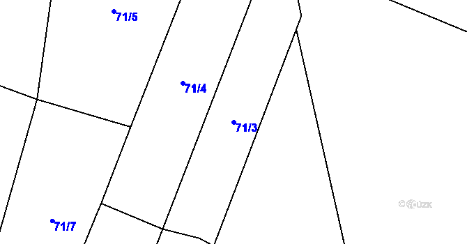 Parcela st. 71/3 v KÚ Míčov, Katastrální mapa