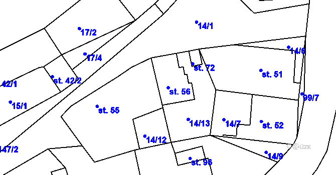 Parcela st. 56 v KÚ Sušice, Katastrální mapa