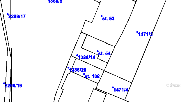 Parcela st. 54 v KÚ Jáma, Katastrální mapa