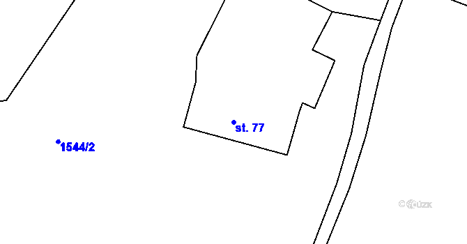 Parcela st. 77 v KÚ Jáma, Katastrální mapa