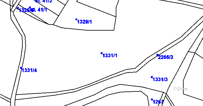 Parcela st. 1331/1 v KÚ Jáma, Katastrální mapa