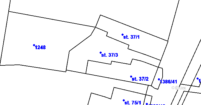 Parcela st. 37/3 v KÚ Jáma, Katastrální mapa