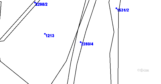 Parcela st. 2280/4 v KÚ Jáma, Katastrální mapa