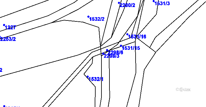 Parcela st. 2298/3 v KÚ Jáma, Katastrální mapa