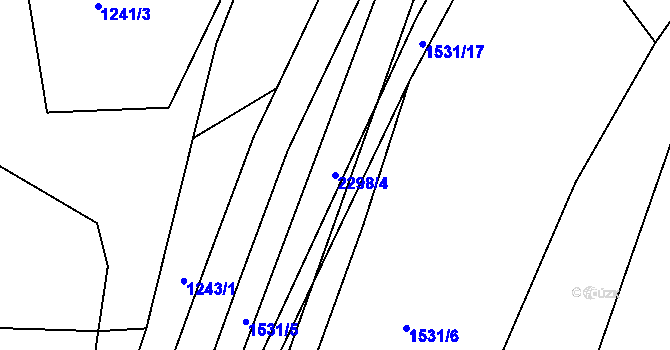 Parcela st. 2298/4 v KÚ Jáma, Katastrální mapa