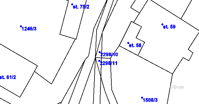 Parcela st. 2298/10 v KÚ Jáma, Katastrální mapa
