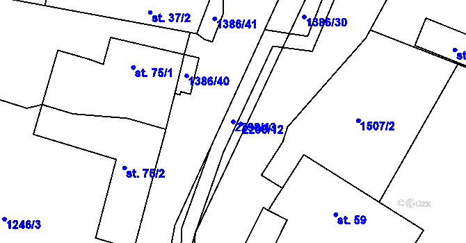 Parcela st. 2298/13 v KÚ Jáma, Katastrální mapa