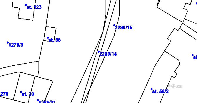Parcela st. 2298/14 v KÚ Jáma, Katastrální mapa