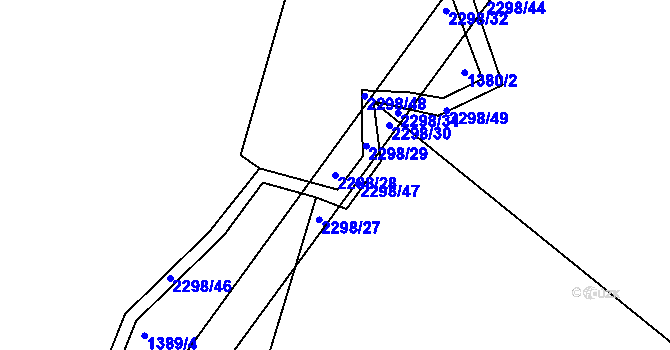 Parcela st. 2298/28 v KÚ Jáma, Katastrální mapa