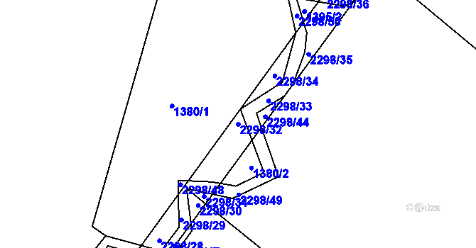 Parcela st. 2298/32 v KÚ Jáma, Katastrální mapa