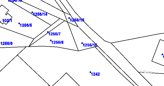 Parcela st. 1256/16 v KÚ Jáma, Katastrální mapa