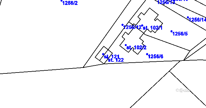 Parcela st. 121 v KÚ Jáma, Katastrální mapa