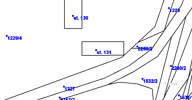 Parcela st. 131 v KÚ Jáma, Katastrální mapa