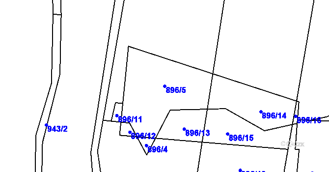 Parcela st. 896/5 v KÚ Klenovice u Mičovic, Katastrální mapa