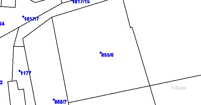 Parcela st. 855/6 v KÚ Klenovice u Mičovic, Katastrální mapa