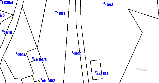 Parcela st. 664/3 v KÚ Mičovice, Katastrální mapa