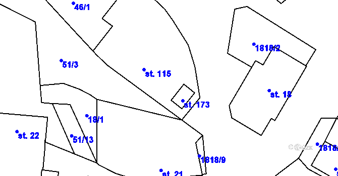 Parcela st. 46/3 v KÚ Mičovice, Katastrální mapa