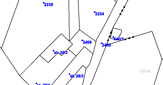 Parcela st. 237/1 v KÚ Mičovice, Katastrální mapa