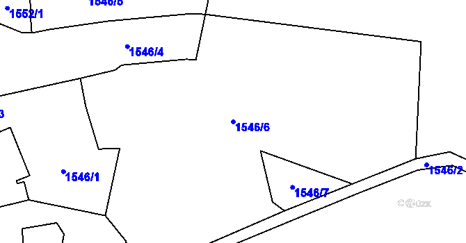 Parcela st. 1546/6 v KÚ Ratiborova Lhota, Katastrální mapa