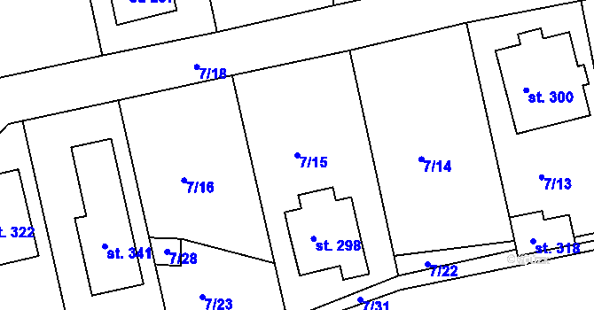 Parcela st. 7/15 v KÚ Michalovice u Havlíčkova Brodu, Katastrální mapa