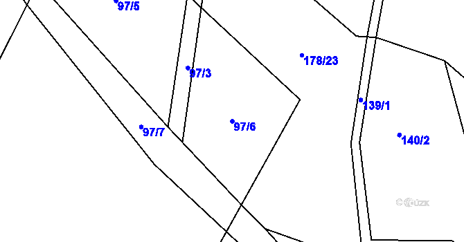 Parcela st. 97/6 v KÚ Michalovice u Havlíčkova Brodu, Katastrální mapa