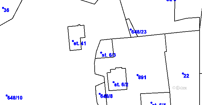 Parcela st. 6/3 v KÚ Michalovice u Havlíčkova Brodu, Katastrální mapa