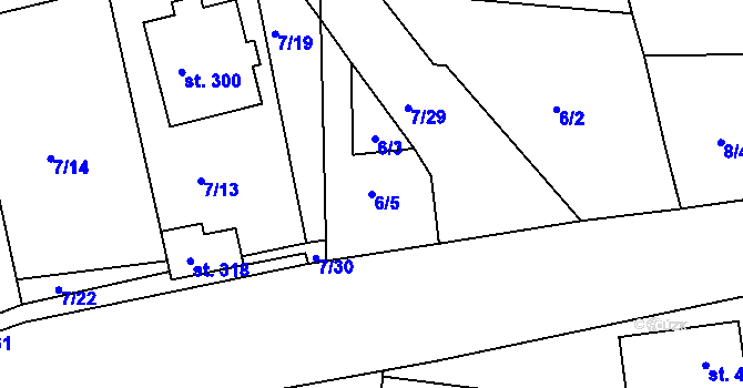 Parcela st. 6/5 v KÚ Michalovice u Havlíčkova Brodu, Katastrální mapa