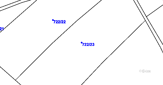 Parcela st. 722/23 v KÚ Šmolovy u Havlíčkova Brodu, Katastrální mapa