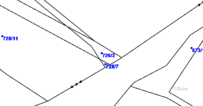 Parcela st. 726/3 v KÚ Šmolovy u Havlíčkova Brodu, Katastrální mapa