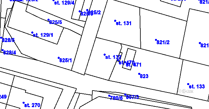 Parcela st. 132 v KÚ Šmolovy u Havlíčkova Brodu, Katastrální mapa