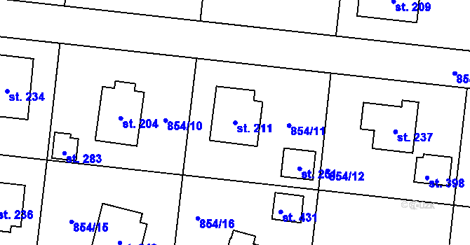 Parcela st. 211 v KÚ Šmolovy u Havlíčkova Brodu, Katastrální mapa