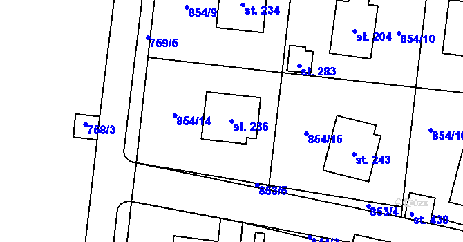 Parcela st. 236 v KÚ Šmolovy u Havlíčkova Brodu, Katastrální mapa