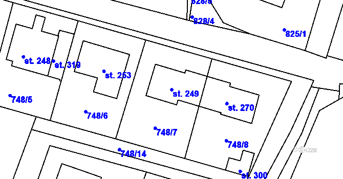 Parcela st. 249 v KÚ Šmolovy u Havlíčkova Brodu, Katastrální mapa