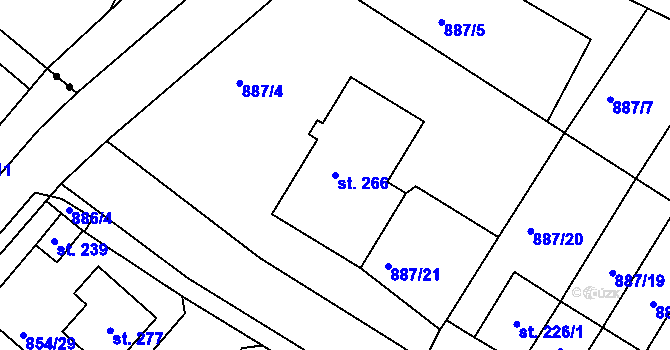 Parcela st. 266 v KÚ Šmolovy u Havlíčkova Brodu, Katastrální mapa