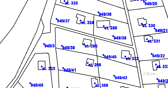 Parcela st. 286 v KÚ Šmolovy u Havlíčkova Brodu, Katastrální mapa