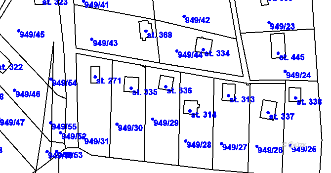 Parcela st. 336 v KÚ Šmolovy u Havlíčkova Brodu, Katastrální mapa