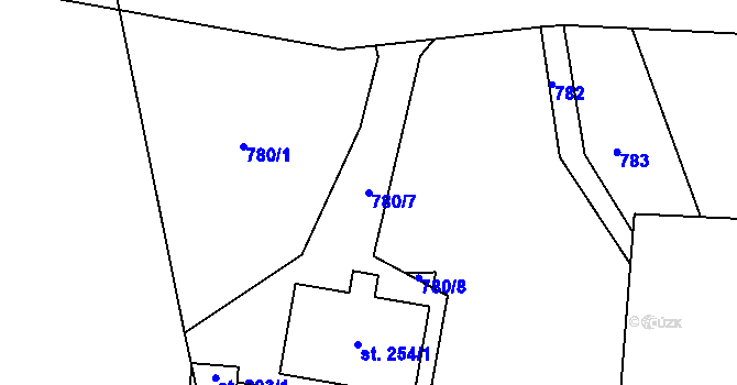 Parcela st. 780/7 v KÚ Šmolovy u Havlíčkova Brodu, Katastrální mapa