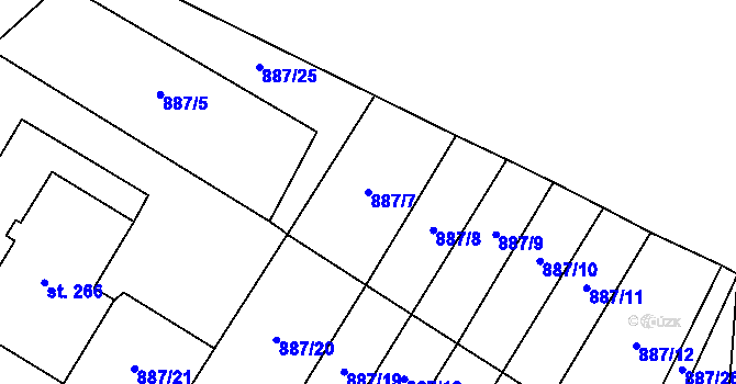 Parcela st. 887/7 v KÚ Šmolovy u Havlíčkova Brodu, Katastrální mapa