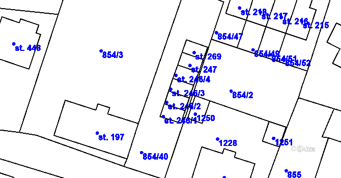 Parcela st. 246/3 v KÚ Šmolovy u Havlíčkova Brodu, Katastrální mapa